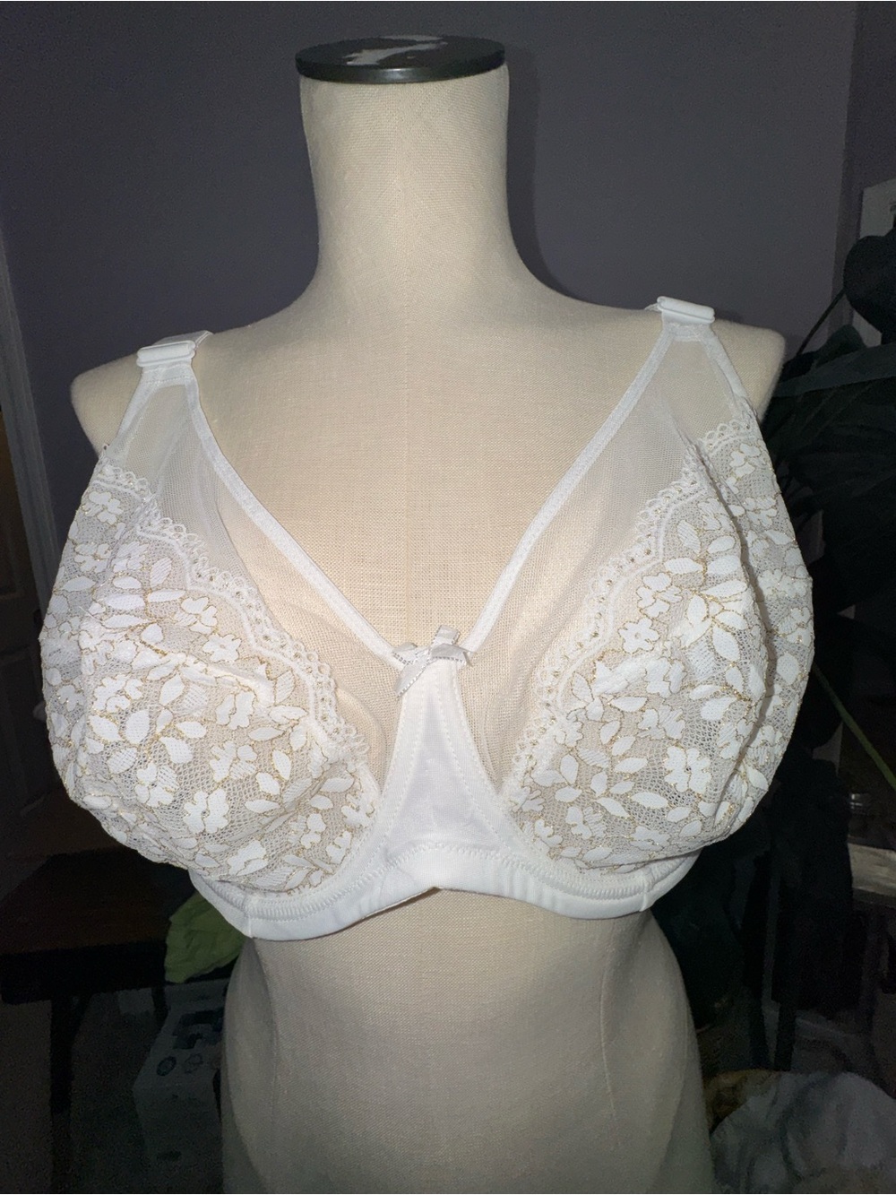 Lacsper Minimizer Lurex Daisy Floral Underwire Bra 44DD NWT